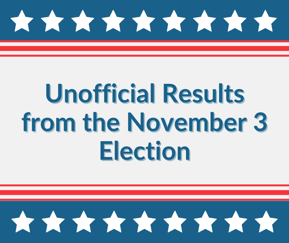 Unofficial Results from the November 3 Election