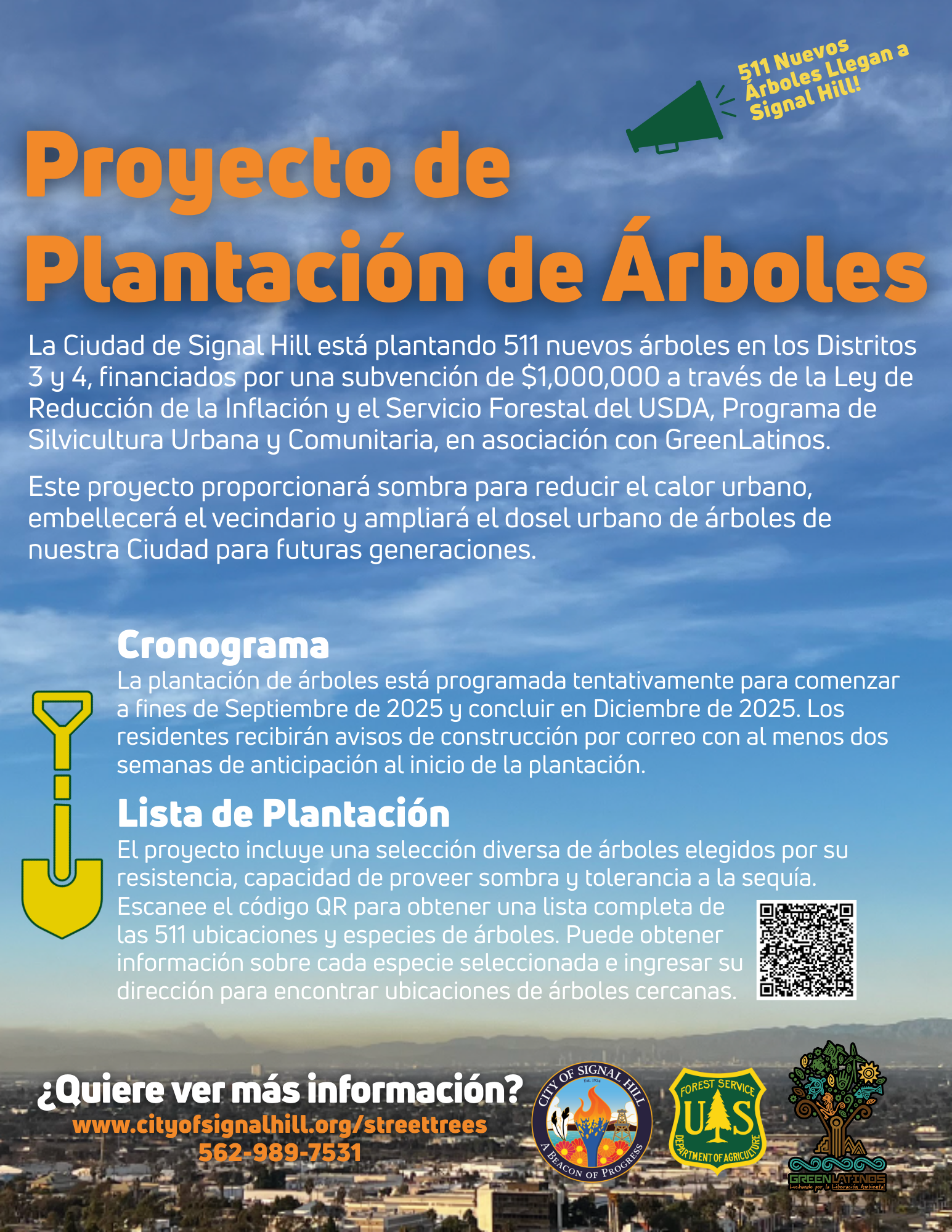 Street Tree Planting Project Flyer - Spanish
