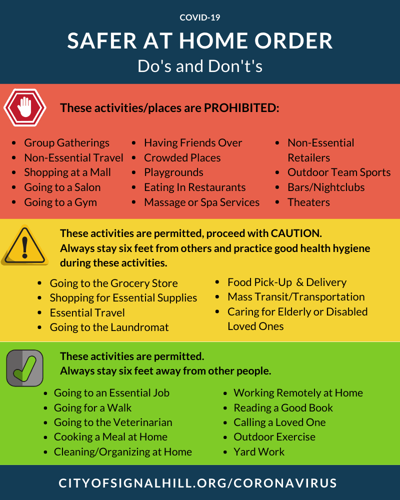 Safer at Home Dos and Donts